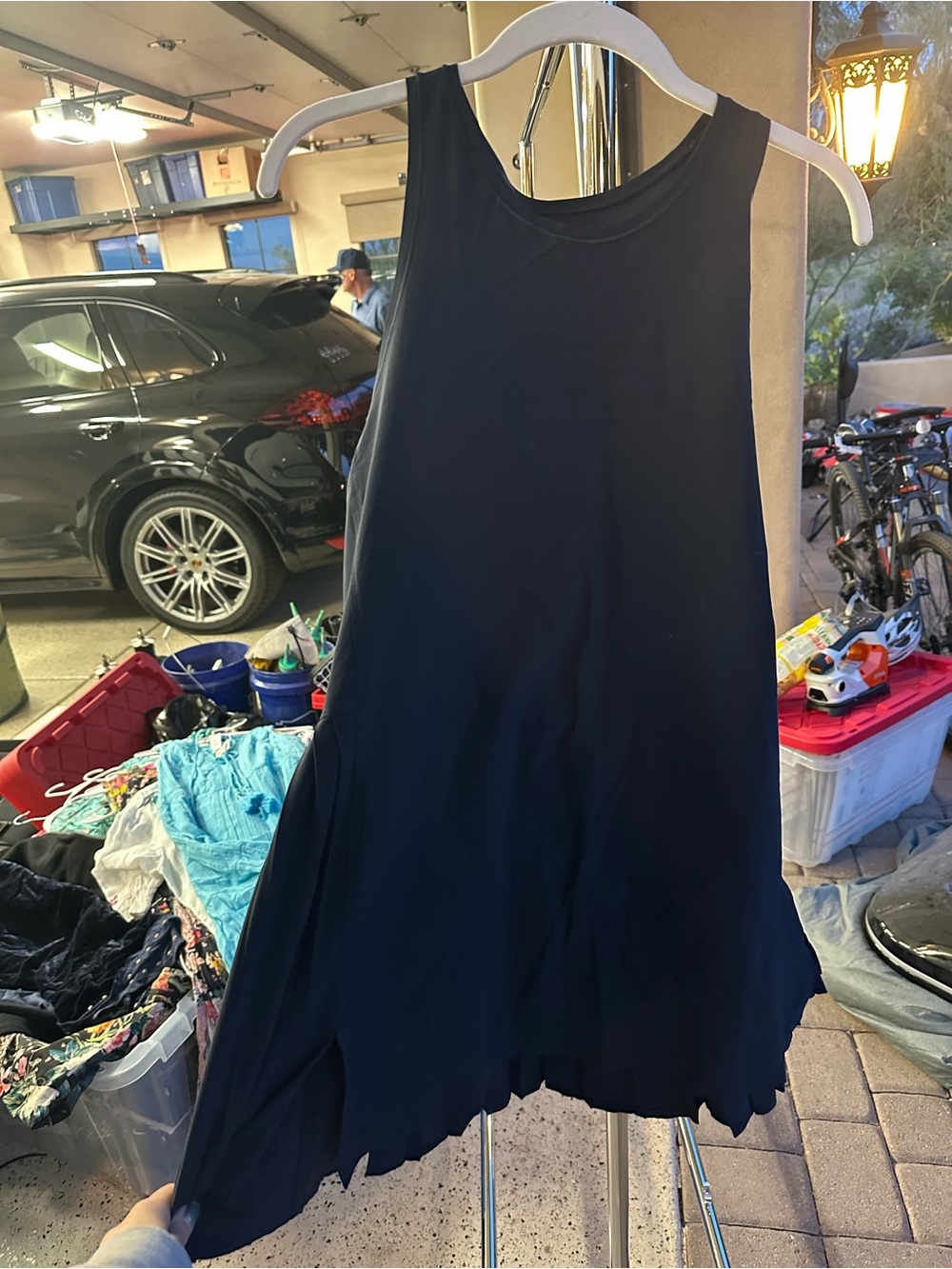 Athleta Black Asymmetrical Sleeveless Dress